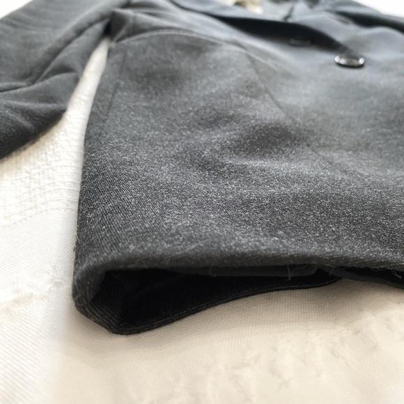 JUDITH & CHARLES DARK GREY CHAMBRAY NOTCHED LAPEL BUTTON FRONT BLAZER JACKET - 8 - Picture 10 of 10